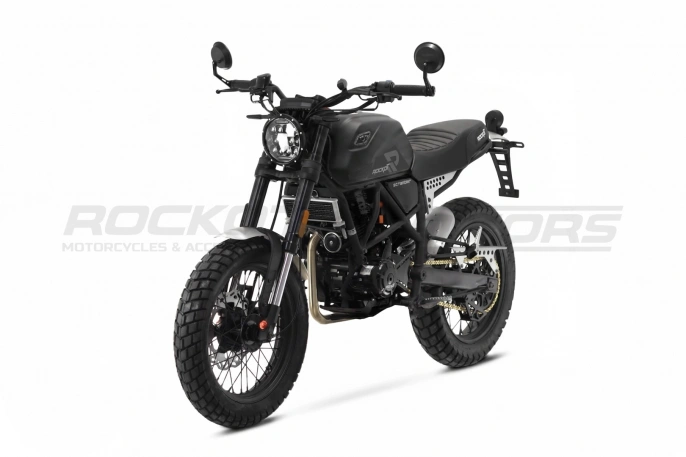 Мотоцикл дорожный ROCKOT SCRAMBLER (черный глянцевый)