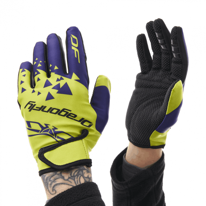 Перчатки DF CROSS Lime - Ultramarine