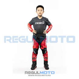 Спортивная защита на тело с мотоштанами TIGER RSK 3.5 KIDS, черно-красный